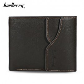 image of BAELLERRY MEN COIN POCKET PU LEATHER SHORT WALLET CARD HOLDER (ARMY GREEN) -