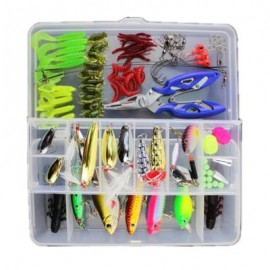 image of 101PCS BIONIC LURE FISHING MINNOW CRANK SPOON SOFT HARD BAIT SPINNER HOOK TACKLE (COLORMIX) 0
