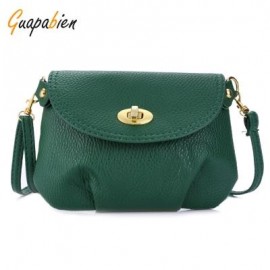 image of GUAPABIEN RUFFLE TWIST LOCK DETACHABLE STRAP SHOULDER MESSENGER MINI BAG (GREEN) HORIZONTAL