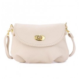 image of GUAPABIEN RUFFLE TWIST LOCK DETACHABLE STRAP SHOULDER MESSENGER MINI BAG (APRICOT) HORIZONTAL