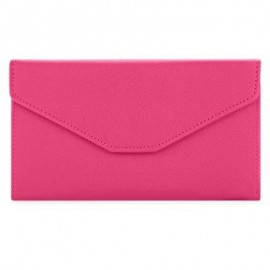 image of GUAPABIEN SOLID COLOR SNAP FASTENER CELL PHONE ENVELOPE CLUTCH WALLET (ROSE RED) -