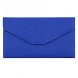 image of GUAPABIEN SOLID COLOR SNAP FASTENER CELL PHONE ENVELOPE CLUTCH WALLET (SAPPHIRE BLUE) -