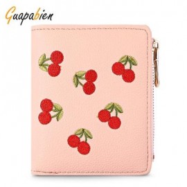 image of GUAPABIEN WOMEN ZIPPER PU LEATHER PURSE WALLET CARD HOLDER (DEEP PINK) -