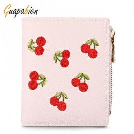 image of GUAPABIEN WOMEN ZIPPER PU LEATHER PURSE WALLET CARD HOLDER (LIGHT PINK) -
