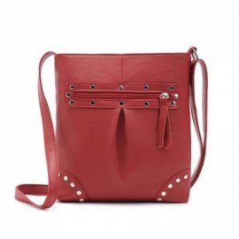 image of FASHION STYLE SOLID COLOR AND RIVETS DESIGN WOMEN'S CROSSBODY BAG -