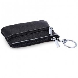 image of FASHIONABLE SOLID COLOR LEATHER COIN PURSE (BLACK) 10.50 x 1.00 x 7.50 cm