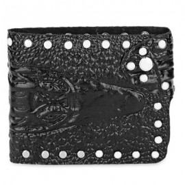 image of BUSINESS TYPE RIVET EMBELLISHMENT MULTICARD BIT WRIST WALLET FOR MEN (BLACK) -
