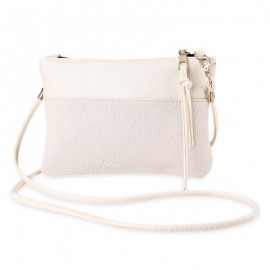 image of BRIEF PURE COLOR PU LEATHER CROSSBODY BAG FOR WOMEN (OFF-WHITE) -