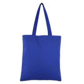image of GUAPABIEN SOLID COLOR OPEN CANVAS COTTON HANDCRAFT THICK PORTABLE SHOULDER BAG FOR WOMEN (BLUE) TWO LAYERS