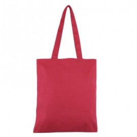 image of GUAPABIEN SOLID COLOR OPEN CANVAS COTTON HANDCRAFT THICK PORTABLE SHOULDER BAG FOR WOMEN (RED) TWO LAYERS