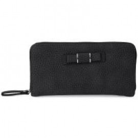 image of GUAPABIEN BOWKNOT EMBELLISHMENT LICHEE PATTERN HORIZONTAL ZIPPER WALLET FOR LADY -