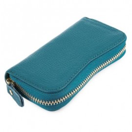 image of S SHAPE LICHEE TRAVEL BUSINESS KEY CASE FOR UNISEX (BLUE) 6.80 x 2.50 x 12.80 cm