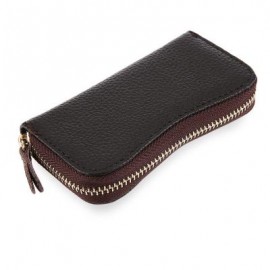 image of S SHAPE LICHEE TRAVEL BUSINESS KEY CASE FOR UNISEX (COFFEE) 6.80 x 2.50 x 12.80 cm