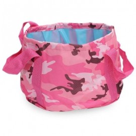 image of OUTDOOR PORTABLE LIGHTWEIGHT WASH BASIN FOLDING BAG (ROSE RED) -