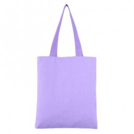 image of SOLID COLOR OPEN CANVAS COTTON HANDCRAFT THICK PORTABLE SHOULDER BAG FOR WOMEN (PURPLE) 32.50 x 0.50 x 35.50 cm
