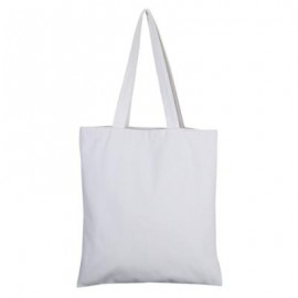 image of SOLID COLOR OPEN CANVAS COTTON HANDCRAFT THICK PORTABLE SHOULDER BAG FOR WOMEN (WHITE) 32.50 x 0.50 x 35.50 cm