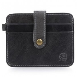 image of ROUND ELEPHANT HASP HORIZONTAL THIN WALLET FOR MEN WOMEN (GRAY) 8.6 x 0.3 x 11.5 cm