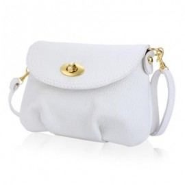 image of GUAPABIEN RUFFLE TWIST LOCK DETACHABLE STRAP SHOULDER MESSENGER MINI BAG (WHITE) HORIZONTAL