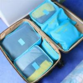 image of 6 BAGS OF BAGS TRAVEL BAGS 6 SPACE SAVING INCLUDING BAGS TISSUE TRAVEL (BLUE) (BLUE) 0