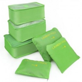 image of 6 BAGS OF BAGS TRAVEL BAGS 6 SPACE SAVING INCLUDING BAGS TISSUE TRAVEL (GREEN) (GREEN) 0
