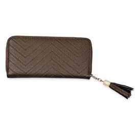 image of GUAPABIEN FASHIONABLE FRINGE PU LEATHER ZIP AROUND WALLET FOR WOMEN (COPPER COLOR) -