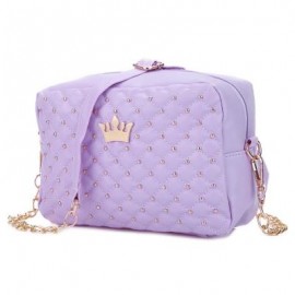 image of GUAPABIEN CROWN RIVET GRID DETACHABLE CHAIN BELT SHOULDER MESSENGER BAG (PURPLE) -