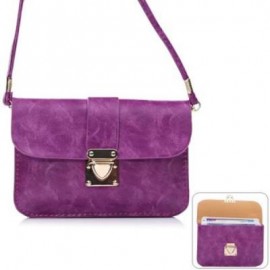 image of PRACTICAL MULTIFUNCTIONAL 5.5 INCHES PU LEATHER MATERIAL LANYARD PHONE BAG CHANGE POCKET CARD BAG FOR IPHONE 6 / 6 PLUS 5 5S 4 4S SAMSUNG GALAXY S5 S4 NOTE2 HTC ETC. (PURPLE) -