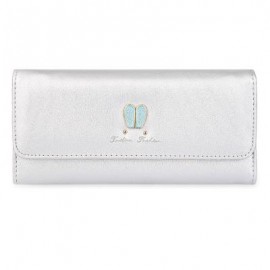 image of RABBIT EAR PATTERN SUCTION BUTTON DESIGN MULTICARD BIT WRIST CLUTCH CARD HOLDER WALLET (SILVER) 1.00 x 1.00 x 1.00 cm