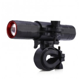 image of BIKE CYCLING PORTABLE FLASHLIGHT BICYCLE FRONT HANDLEBAR LIGHT WITH BRACKET (BLACK)