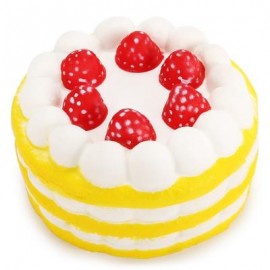 image of SQUEEZING STRAWBERRY CAKE SLOW RISING CREAM SCENTED RELEASE STRESS TOY (COLORMIX) -
