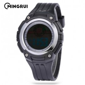 image of MINGRUI MR - 8547079 KIDS DIGITAL MOVT WATCH LED LIGHT DATE DAY CHRONOGRAPH 3ATM WRISTWATCH (BLACK) 0