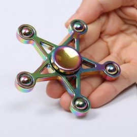 image of RAINBOW STAR STRESS RELIEF TOY HAND FIDGET SPINNER (COLORFUL) 8*8*1.5CM