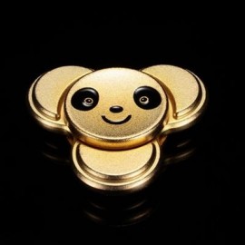 image of PANDA PATTERN METAL FINGER GYRO STRESS RELIEF TOY (LUXURY GOLD COLOR) 6*6CM