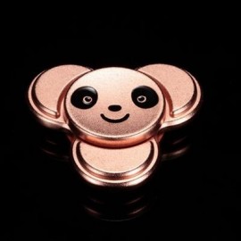 image of PANDA PATTERN METAL FINGER GYRO STRESS RELIEF TOY (ROSE GOLD) 6*6CM