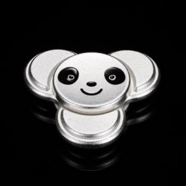 image of PANDA PATTERN METAL FINGER GYRO STRESS RELIEF TOY (SILVER) 6*6CM