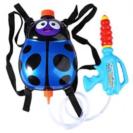 image of KIDS CUTE LADYBIRD OUTDOOR SUPER SOAKER BLASTER BACKPACK (BLUE) 27.50 x 25.00 x 8.00 cm