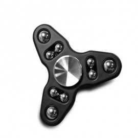 image of TRIANGLE GYRO STYLE HAND SPINNER STRESS RELIEVER PRESSURE REDUCING TOY (BLACK) 8.00 x 8.00 x 1.00 cm