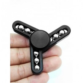 image of STRESS RELIEVER FOCUS TOY 9 BEADS TRIANGLE FINGER GYRO SPINNER (BLACK) -