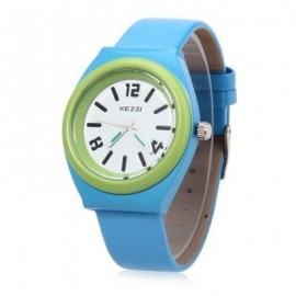 image of KEZZI K681 CHILDREN QUARTZ WATCH WATER RESISTANCE LEATHER BAND WRISTWATCH (BLUE) 0