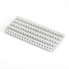 image of 100PCS 5 X 5 X 3MM N52 STRONG NDFEB CYLINDER MAGNET BIRTHDAY DIY INTELLIGENT GIFT (SILVER) -