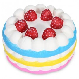 image of SQUISHY FRAGRANT PU SLOW RISING SIMULATE STRAWBERRY CAKE TOY (COLORMIX) -