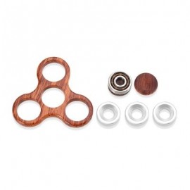 image of DIY ROSEWOOD TRILATERAL PATTERN HAND SPINNER FINGER TOY (GOLD BROWN) -