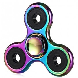 image of ZINC ALLOY TRI-WING RAINBOW COLOR FIDGET SPINNER STRESS RELIEF PRODUCT FIDGETING TOY (COLORFUL) -