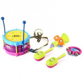 image of KIDS DRUM RATTLES MUSICAL GAME INSTRUMENT ASSEMBLY INTELLIGENCE DEVELOPMENT TOY SET (COLORMIX) One Size
