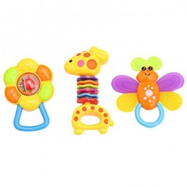 image of 3PCS BABY COLORFUL HAND SHAKE BELL RING RATTLE FEEDER EDUCATIONAL TOY (#1) -