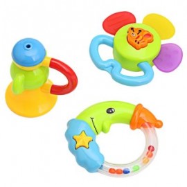 image of 3PCS BABY COLORFUL HAND SHAKE BELL RING RATTLE FEEDER EDUCATIONAL TOY (#2) -