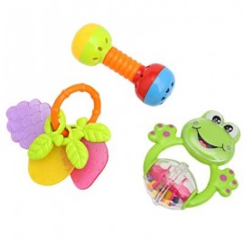 image of 3PCS BABY COLORFUL HAND SHAKE BELL RING RATTLE FEEDER EDUCATIONAL TOY (#3) -