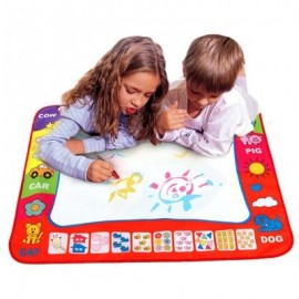 image of DRAWING MAT WITH MAGIC PEN (WHITE + PINK + BLUE) 80 X 60 X 0.5 CM