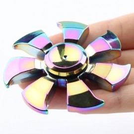 image of STRESS RELIEF TOY RAINBOW WHEEL FIDGET HAND SPINNER (COLORFUL) 6.5*6.5*1.5CM