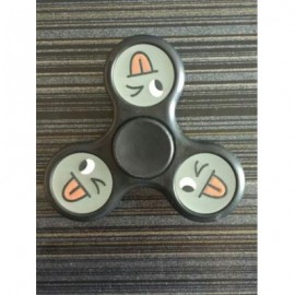 image of SMILING FACE STREE RELIEF TOY TRIANGLE FIDGET SPINNER (BLACK) -